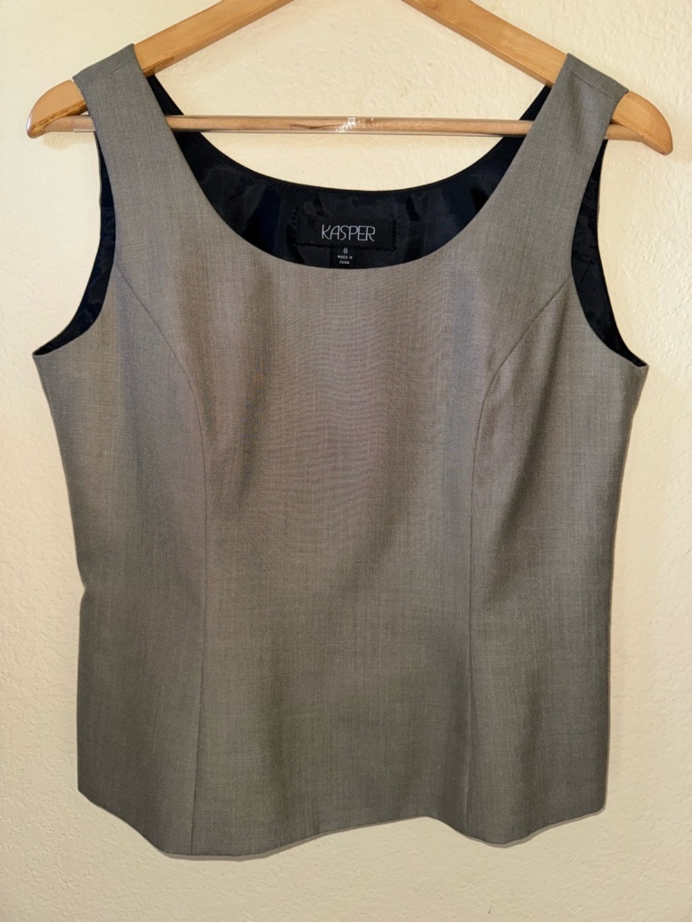 Kasper Charcoal Gray Sleeveless Shell